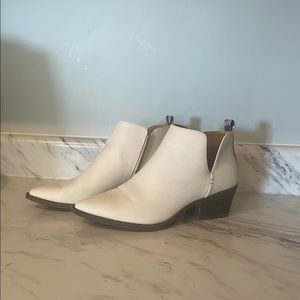 TIME AND TRU Cream and Snakeskin Accent Boots